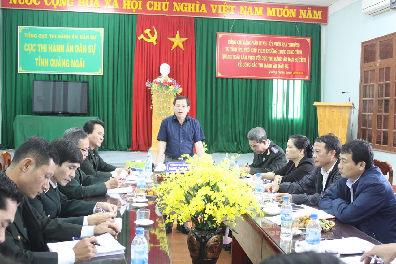 Phó Chủ tịch UBND tỉnh Đặng Văn Minh làm việc với Cục Thi hành án dân sự tỉnh