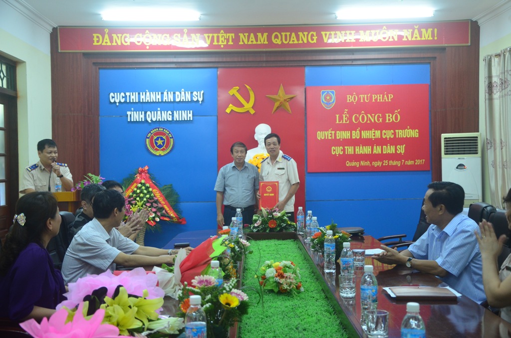 Lễ công bố Quyết định bổ nhiệm Cục trưởng Cục Thi hành án dân sự tỉnh Quảng Ninh