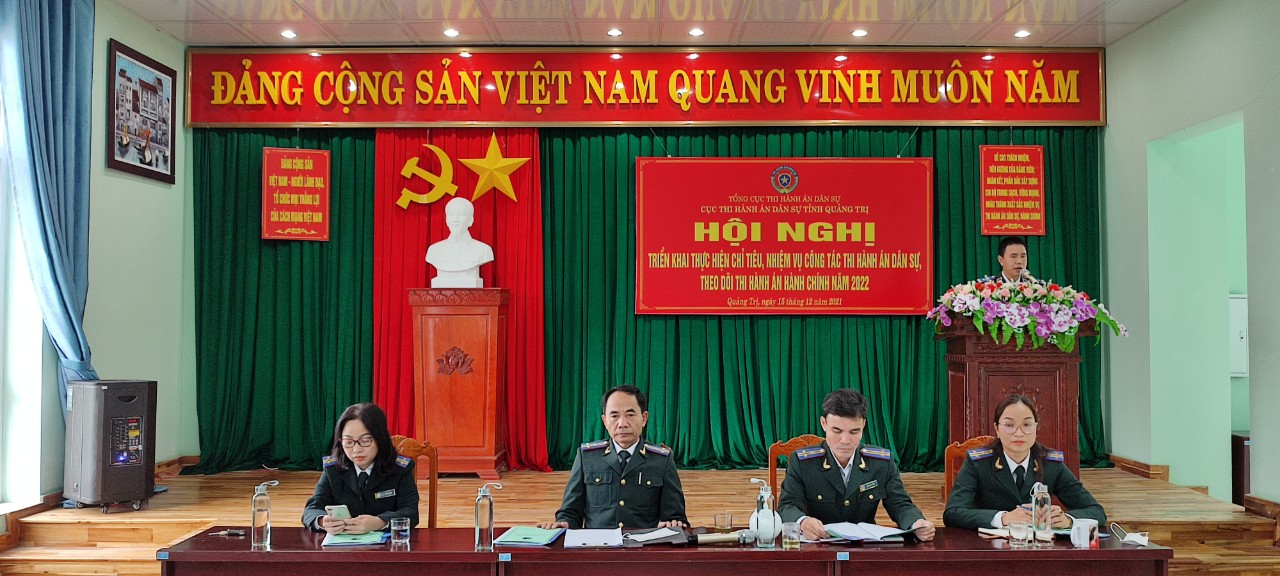 Cục Thi hành án dân sự tỉnh Quảng Trị tổ chức Hội nghị triển khai thực hiện chỉ tiêu, nhiệm vụ công tác thi hành án dân sự, theo dõi thi hành án hành chính năm 2022