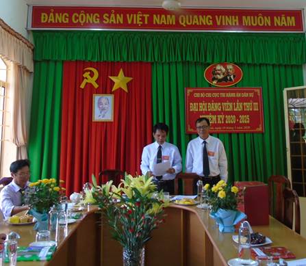 Chi bộ Chi cục Thi hành án dân sự huyện Long Phú tổ chức Đại hội Đảng viên lần thứ III, nhiệm kỳ 2020-2025
