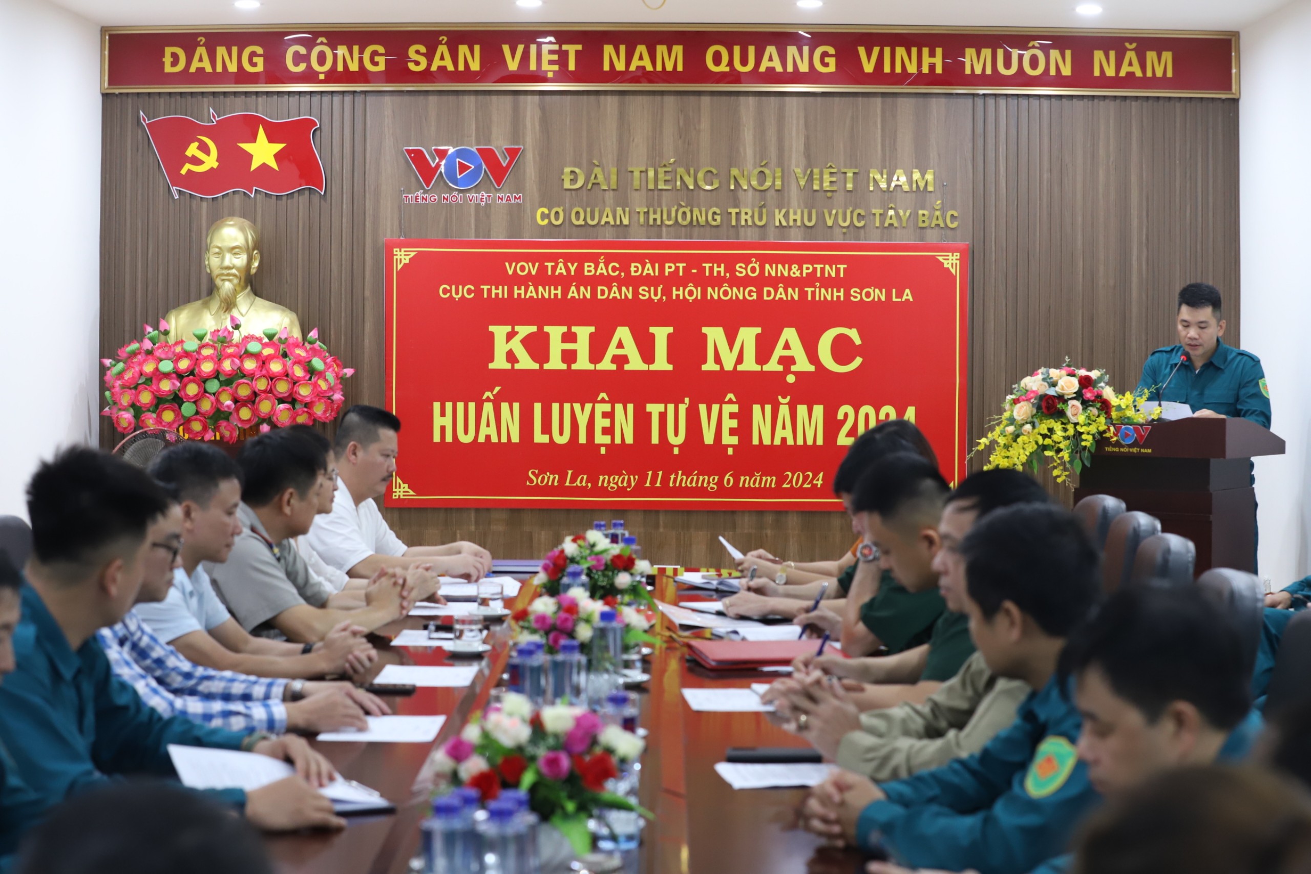 Tiểu đội Tự vệ Cục THADS tỉnh Sơn La phối hợp huấn luyện tự vệ năm 2024 2