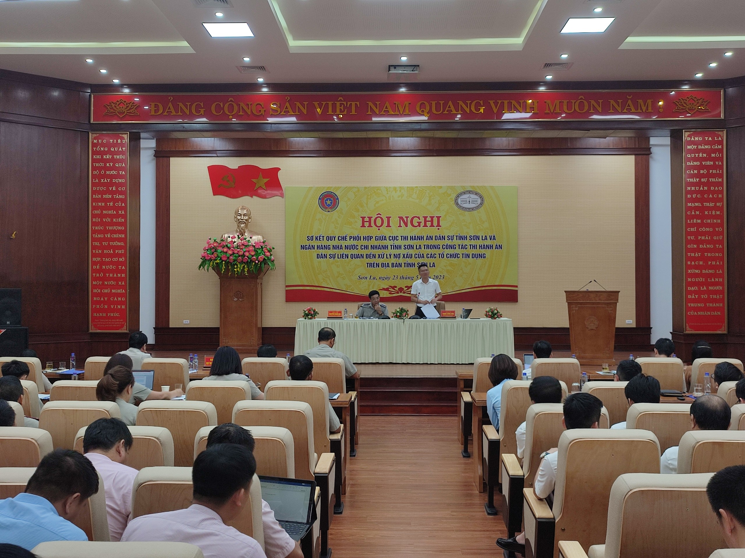 Cục THADS tỉnh phối hợp với NHNN Chi nhánh tỉnh Sơn La tổ chức hội nghị sơ kết thực hiện quy chế phối hợp 2