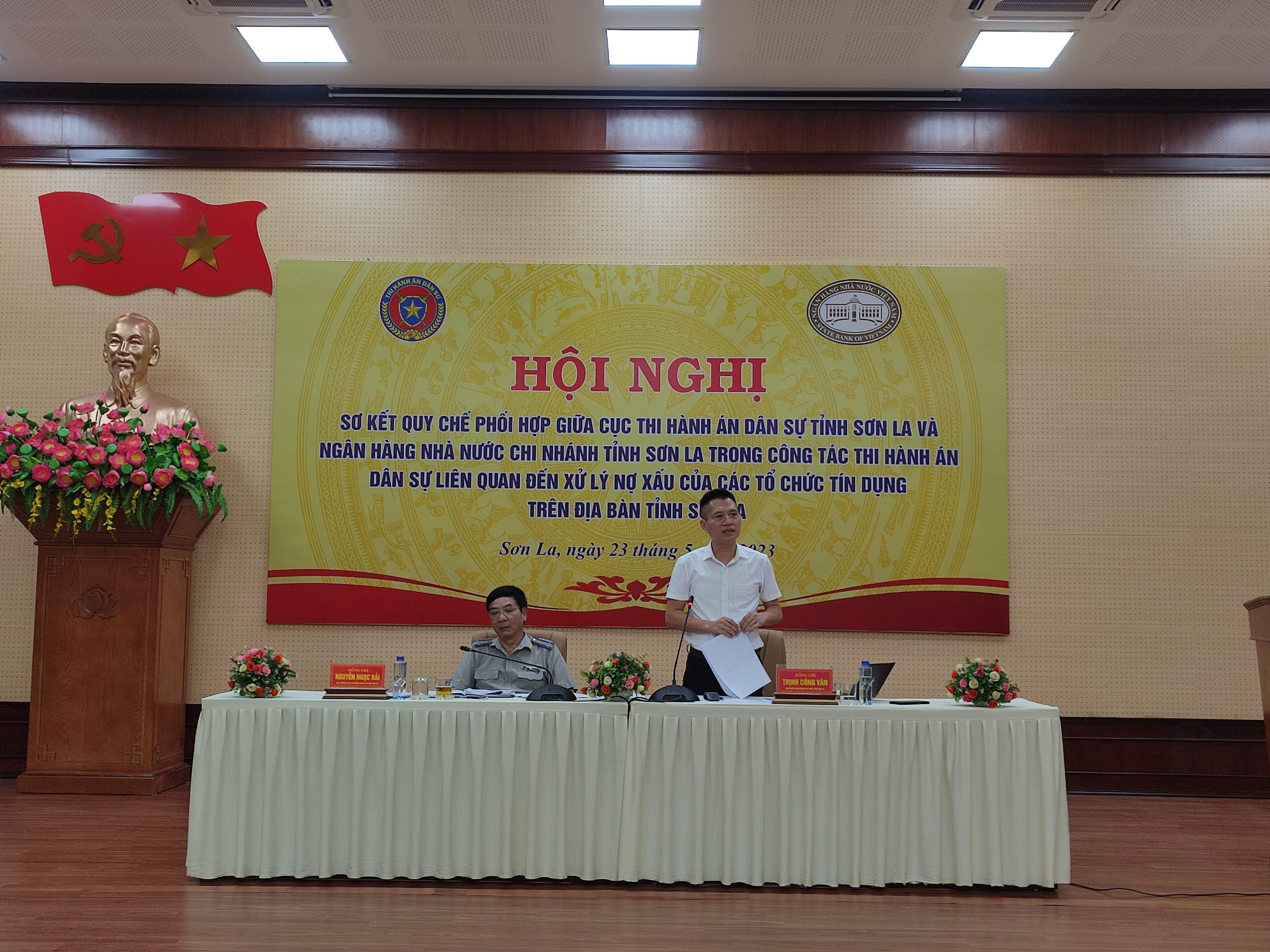 Cục THADS tỉnh phối hợp với NHNN Chi nhánh tỉnh Sơn La tổ chức hội nghị sơ kết thực hiện quy chế phối hợp 3