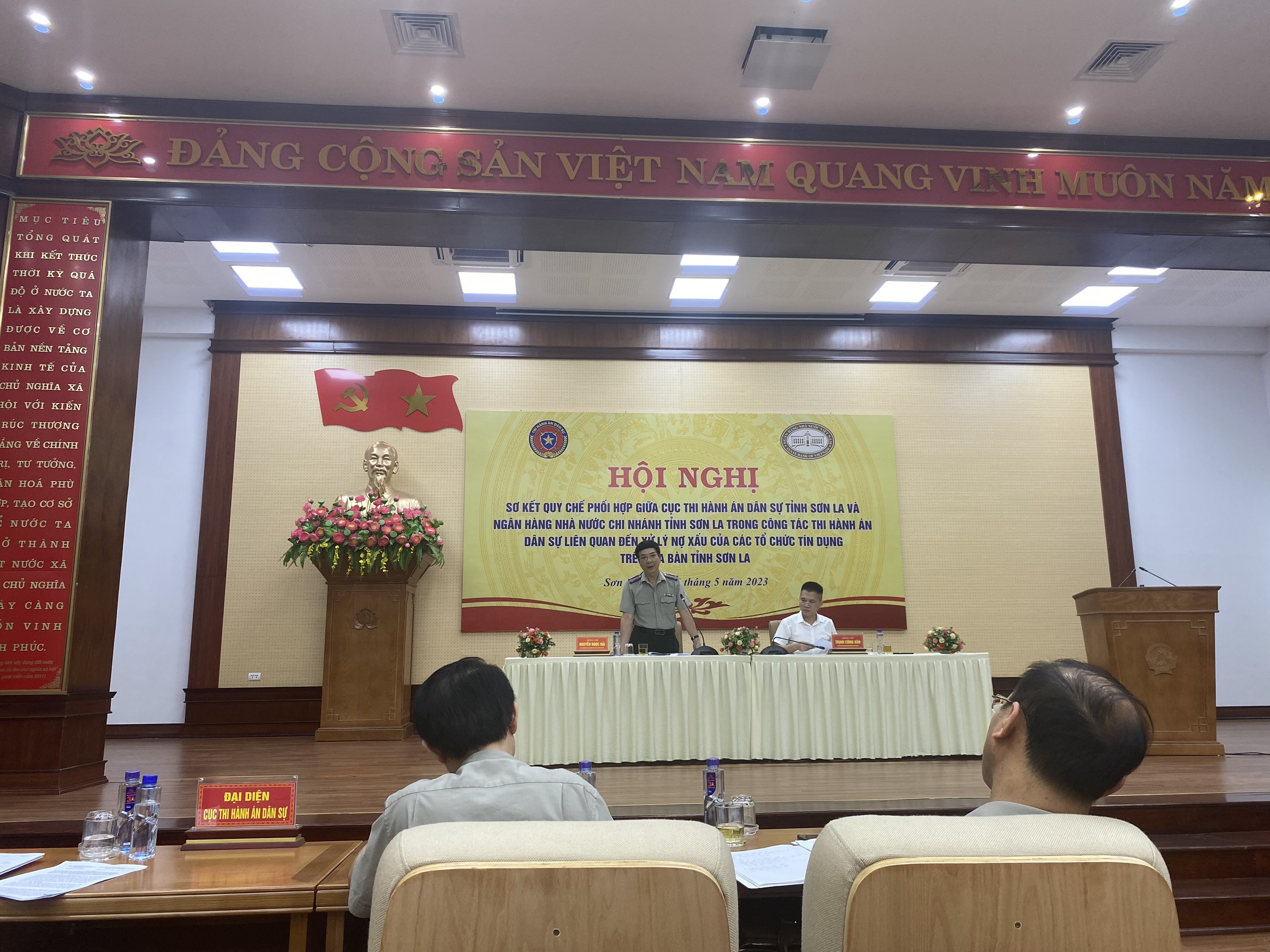 Cục THADS tỉnh phối hợp với NHNN Chi nhánh tỉnh Sơn La tổ chức hội nghị sơ kết thực hiện quy chế phối hợp 10