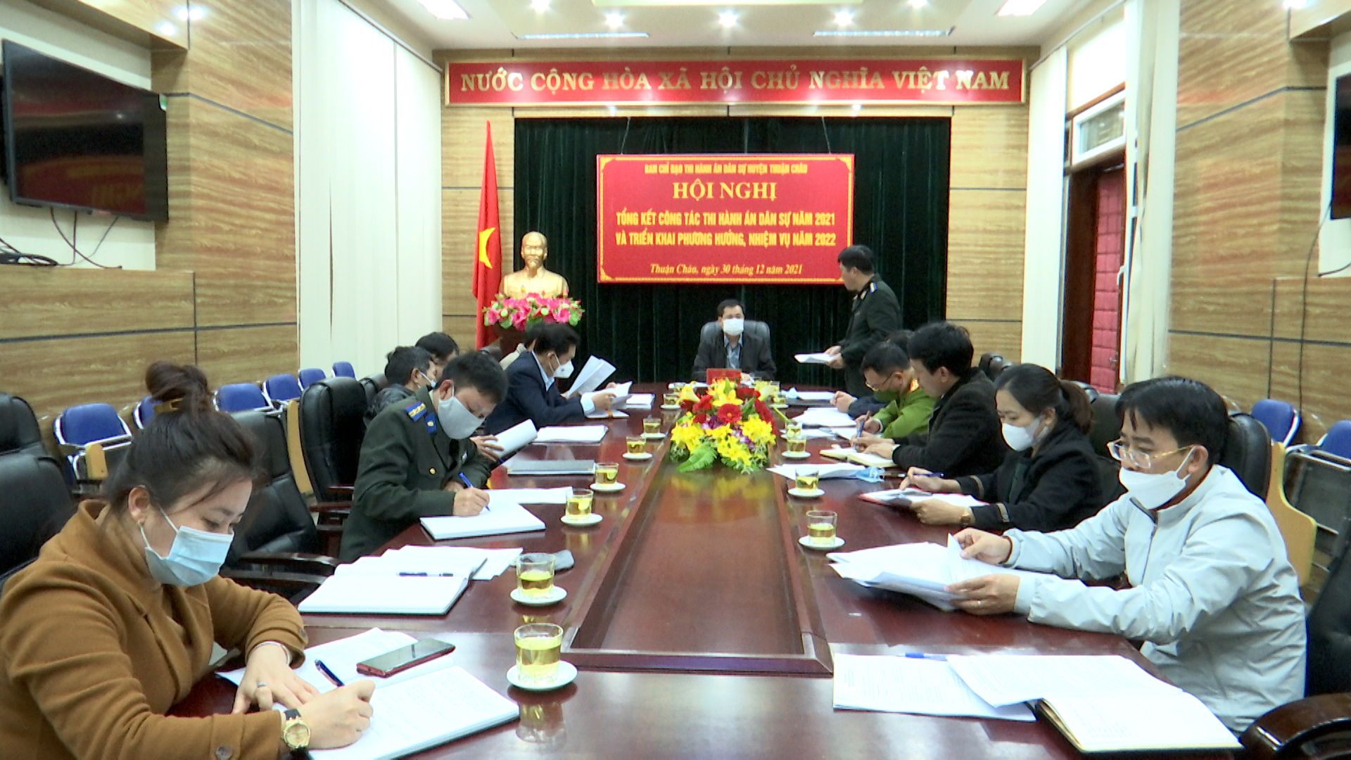 Ban chỉ đạo Thi hành án dân sự huyện Thuận Châu tổ chức Hội nghị tổng kết hoạt động chỉ đạo công tác Thi hành án dân sự, theo dõi án hành chính năm 2021