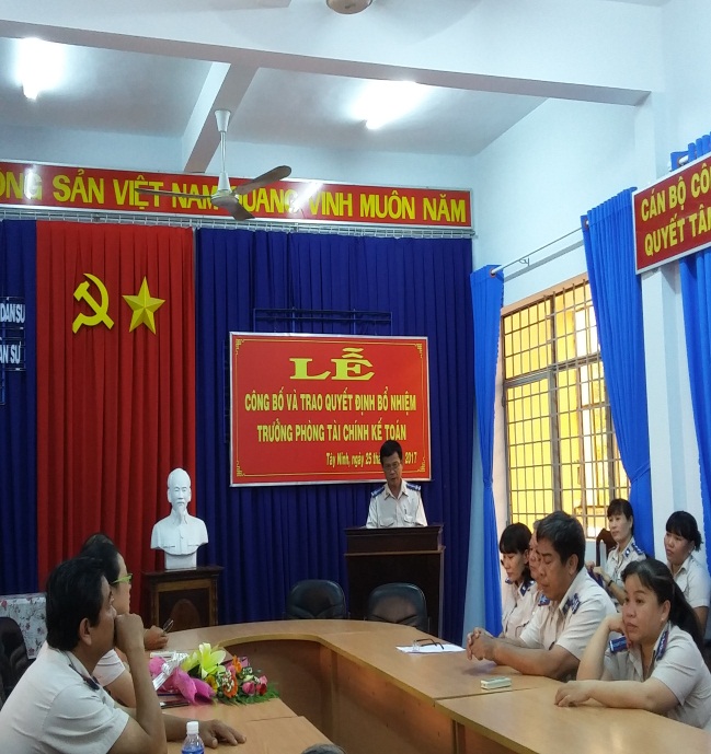 Công bố và trao Quyết định bổ nhiệm Trưởng phòng Tài chính kế toán Cục Thi hành án dân sự tỉnh Tây Ninh