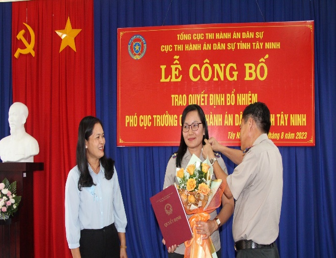 Lễ công bố và trao quyết định bổ nhiệm công chức giữ chức vụ Phó Cục trưởng Cục Thi hành án dân sự tỉnh Tây Ninh