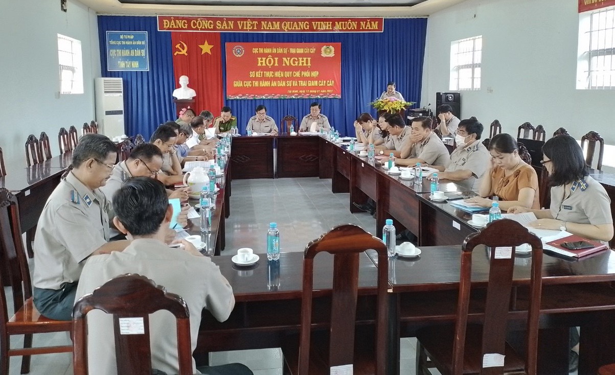 Cục Thi hành án dân sự tỉnh Tây Ninh và Trại giam Cây Cầy tổ chức Hội nghị sơ kết Quy chế phối hợp