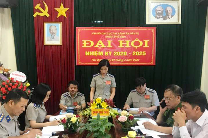 Chi bộ Chi cục Thi hành án dân sự huyện Phú Bình tổ chức Đại hội nhiệm kỳ 2020-2025