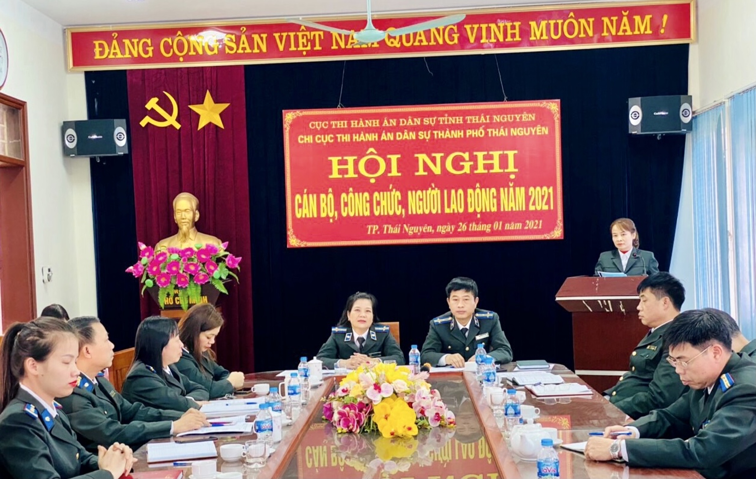 Hội nghị cán bộ công chức, người lao động năm 2021 Chi cục THADS thành phố Thái Nguyên