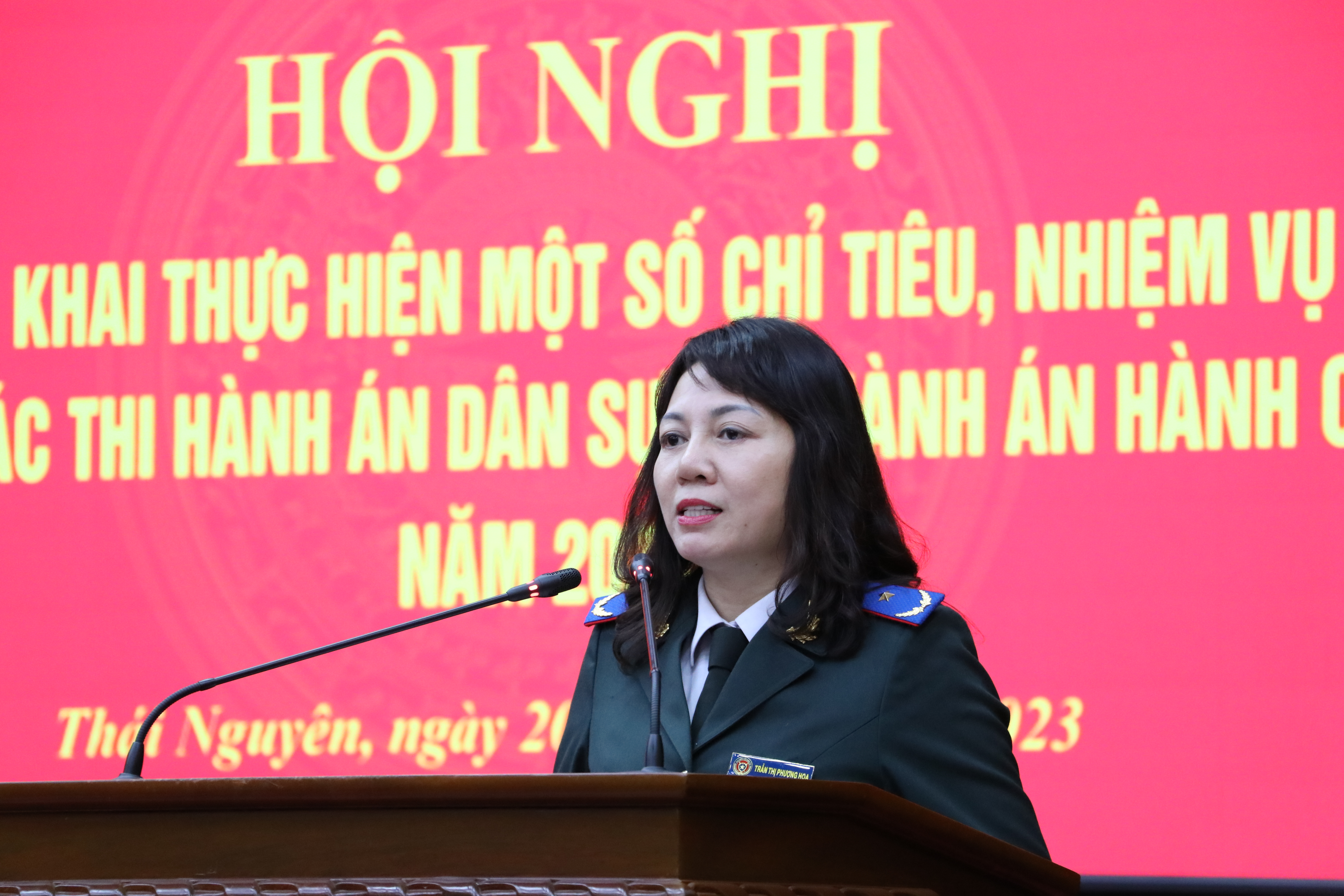 Phó Tổng cục trưởng Trần Thị Phương Hoa tham dự Hội nghị triển khai thực hiện một số chỉ tiêu, nhiệm vụ về công tác THADS, THAHC năm 2024 của Cục THADS tỉnh Thái Nguyên