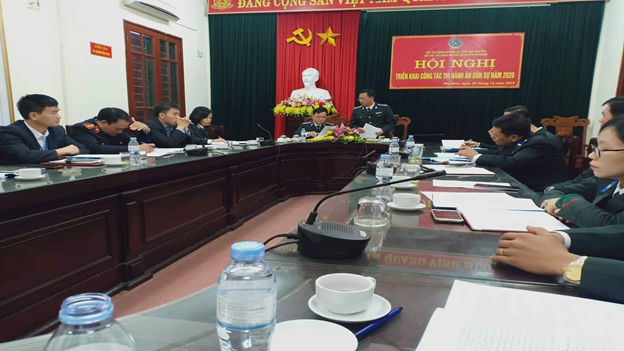 Cục trưởng Cục Thi hành án dân sự tỉnh dự và chỉ đạo Hội nghị triển khai công tác THADS năm 2020 tại Chi cục THADS huyện Phú Bình