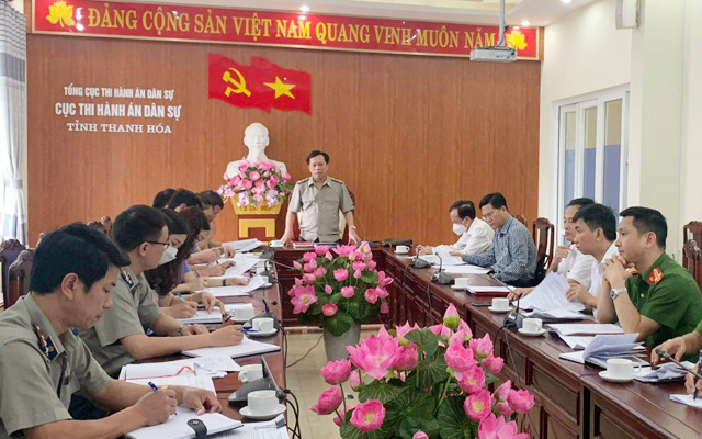 Cục THADS tỉnh Thanh Hóa tổ chức họp bàn cưỡng chế vụ việc thuộc diện theo dõi, chỉ đạo của Ban Thường vụ Tỉnh ủy