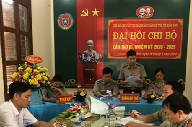 Chi bộ Chi cục THADS thị xã Bỉm Sơn tổ chức Đại hội Chi bộ lần thứ 3, nhiệm kỳ 2020-2025