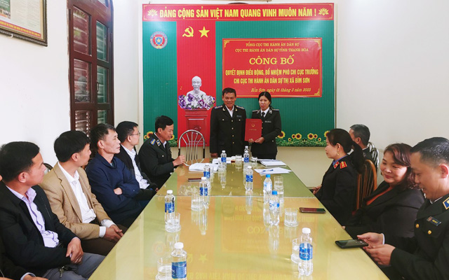 Điều động, bổ nhiệm Phó Chi cục trưởng Chi cục THADS thị xã Bỉm Sơn