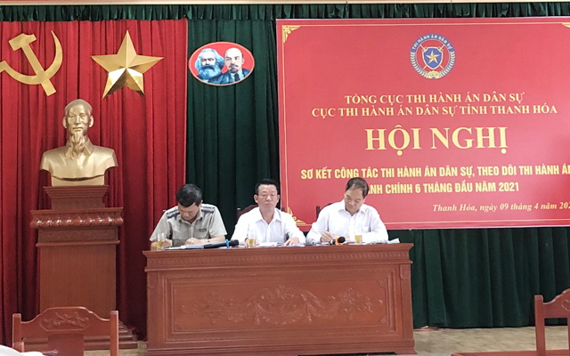 Cục THADS tỉnh Thanh Hóa tổ chức Hội nghị sơ kết công tác THADS, theo dõi THAHC 06 tháng đầu năm 2021
