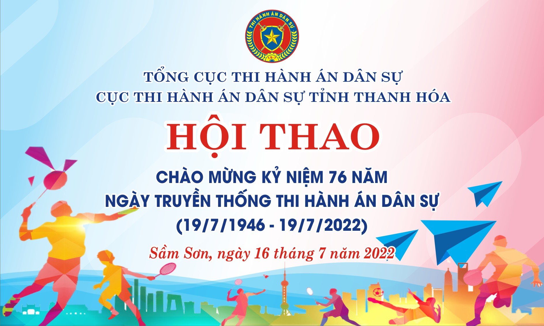 Cục THADS tỉnh tổ chức Hội thao chào mừng kỷ niệm 76 năm ngày truyền thống Thi hành án dân sự (19/7/1946-19/7/2022)