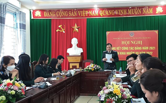 Đảng ủy, Công đoàn và cơ quan Cục Thi hành án dân sự tỉnh Thanh Hóa tổ chức Hội nghị triển khai công tác Đảng, công tác Công đoàn và Hội nghị cán bộ, công chức năm 2022