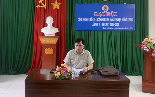 Cục trưởng Hoàng Văn Truyền làm việc với Chi cục THADS huyện Quảng Xương