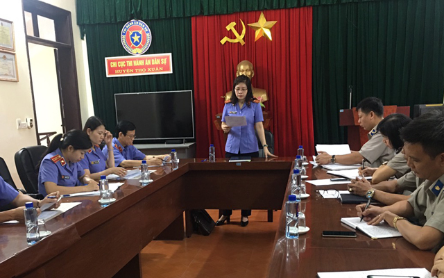 VKSND tỉnh Kiểm sát trực tiếp tại Chi cục THADS huyện Thọ Xuân