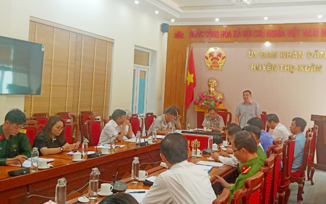 Ban Chỉ đạo THADS huyện Thọ Xuân họp bàn phương án giải quyết một số vụ việc khó khăn, phức tạp