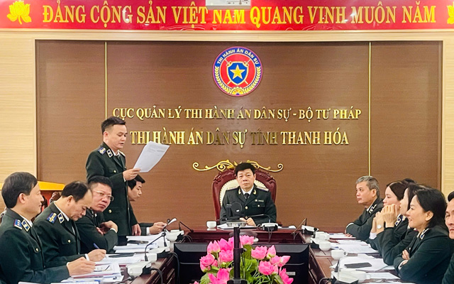 Thi hành án dân sự tỉnh Thanh Hóa tổ chức Hội nghị giao ban Quý I, triển khai nhiệm vụ công tác Quý II năm 2026 và các giai đoạn tiếp theo