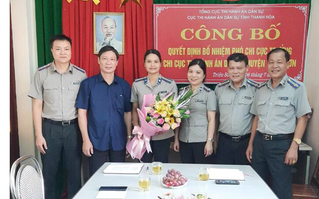 Cục THADS tỉnh Thanh Hóa trao quyết định bổ nhiệm chức vụ Phó Chi cục trưởng Chi cục THADS huyện Triệu Sơn