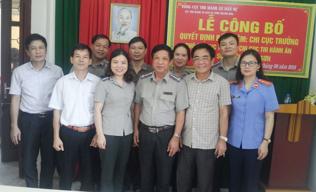 Lễ công bố Quyết định bổ nhiệm chức vụ Chi cục trưởng, Phó Chi cục trưởng Chi cục Thi hành án dân sự huyện Triệu Sơn.