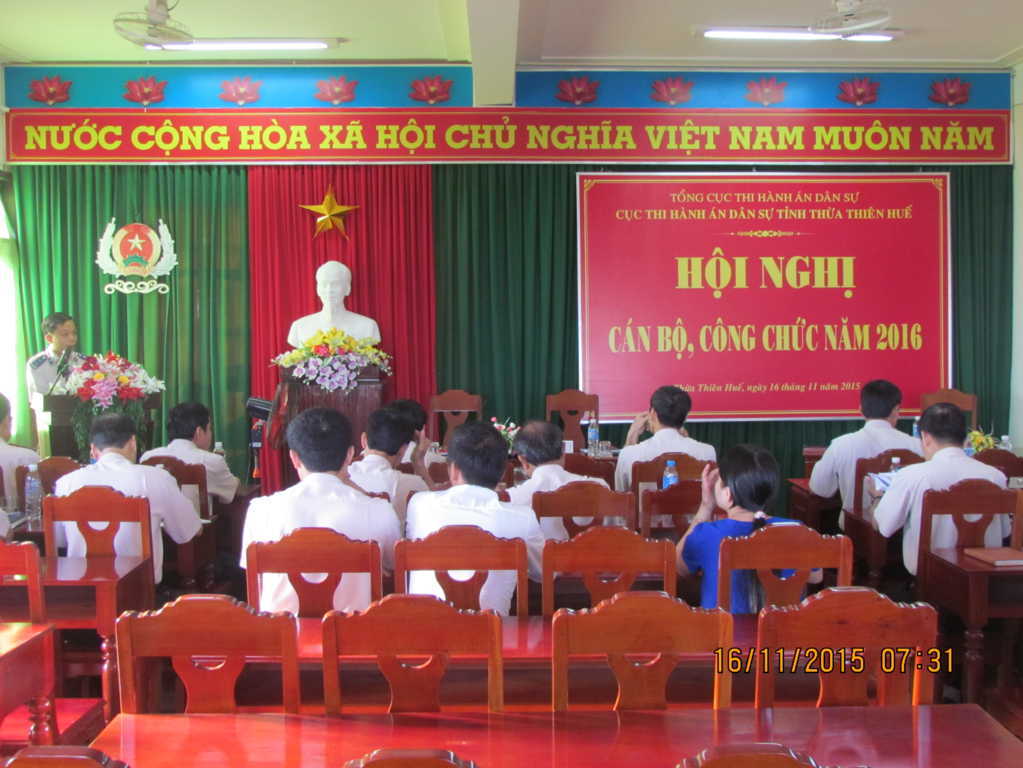 Cục Thi hành án dân sự tỉnh Thừa Thiên Huế tổ chức Hội nghị cán bộ, công chức năm 2016