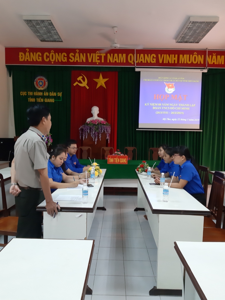 Chi đoàn Cục Thi hành án dân sự tỉnh Tiền Giang tổ chức họp mặt kỷ niệm 88 năm ngày thành lập Đoàn TNCS Hồ Chí Minh (26/3/1931-26/3/2019)