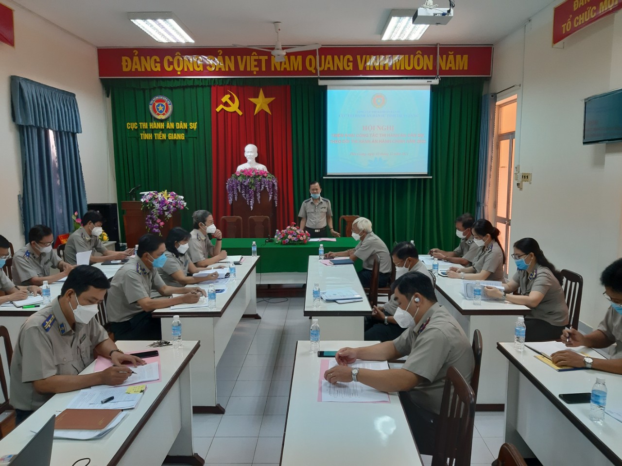 Cục Thi hành án dân sự tỉnh Tiền Giang tổ chức Hội nghị triển khai thực hiện chỉ tiêu, nhiệm vụ công tác thi hành án dân sự, theo dõi thi hành án hành chính năm 2022