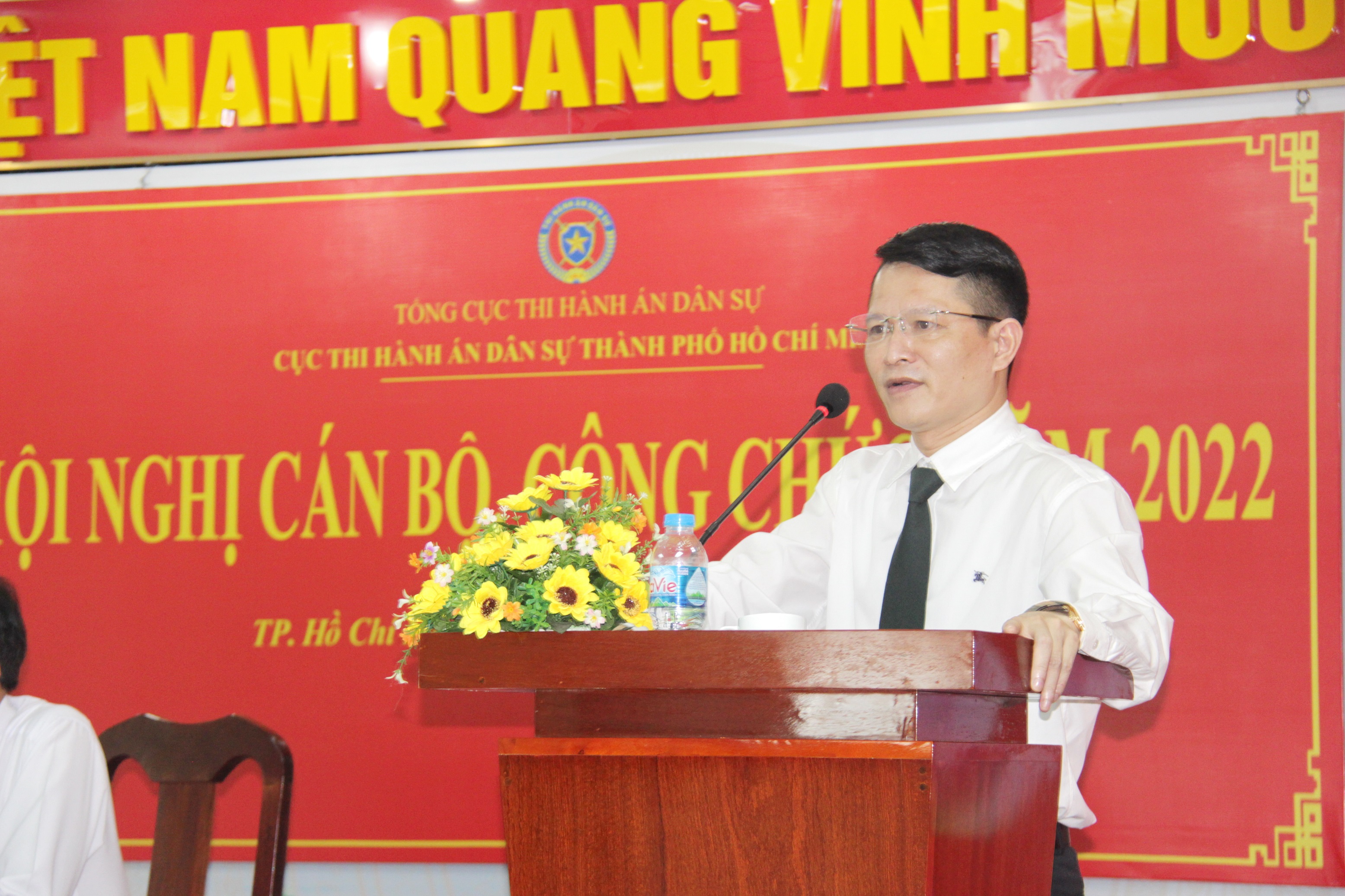Quyền cục trưởng Nguyễn Văn Hòa phát biểu tại Hội nghị cán bộ công chức năm 2022