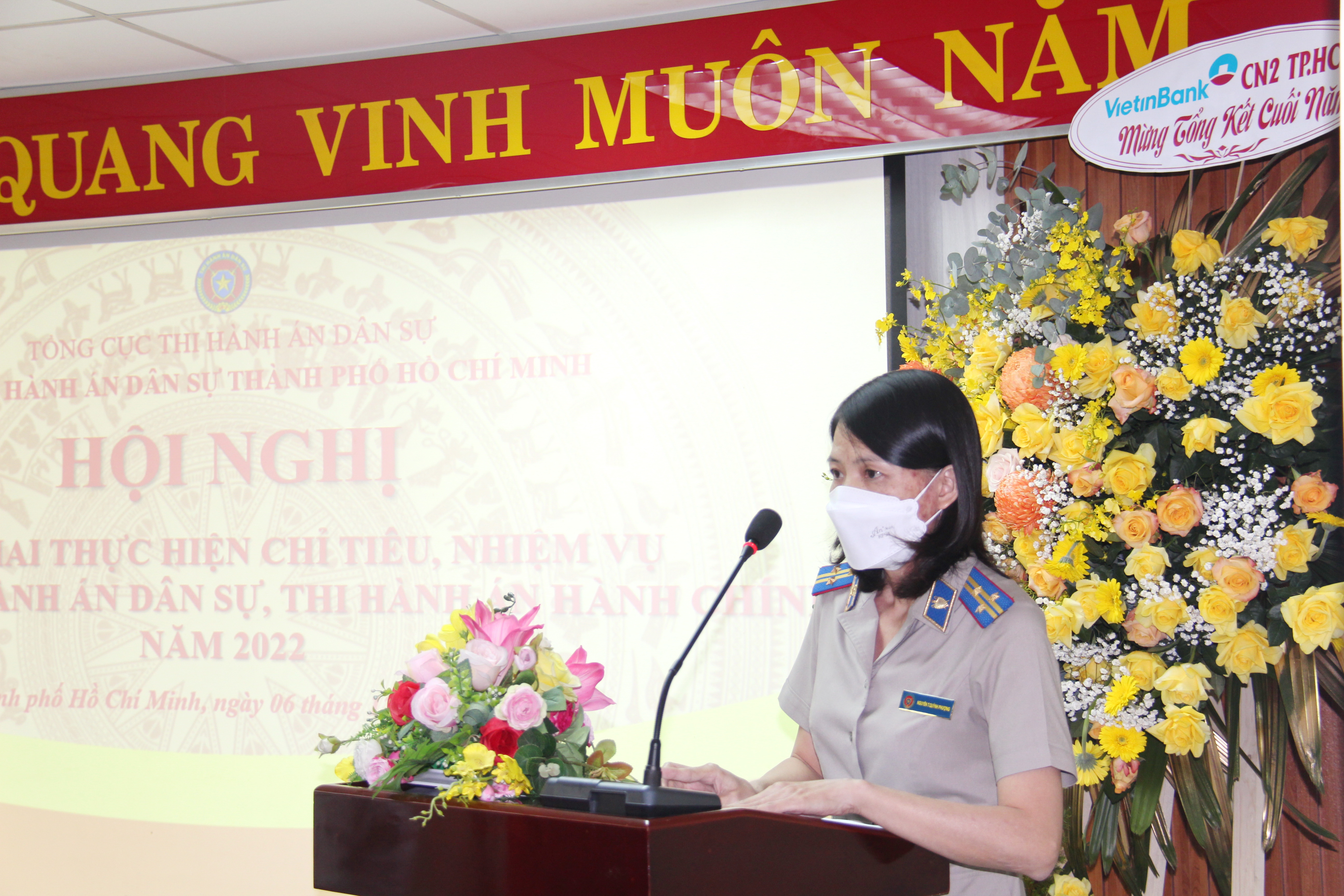 Trưởng Phòng Kiểm tra, GQKNTC Nguyễn Thị Quỳnh Phượng tham luận tại HN triển khai công tác năm 2022