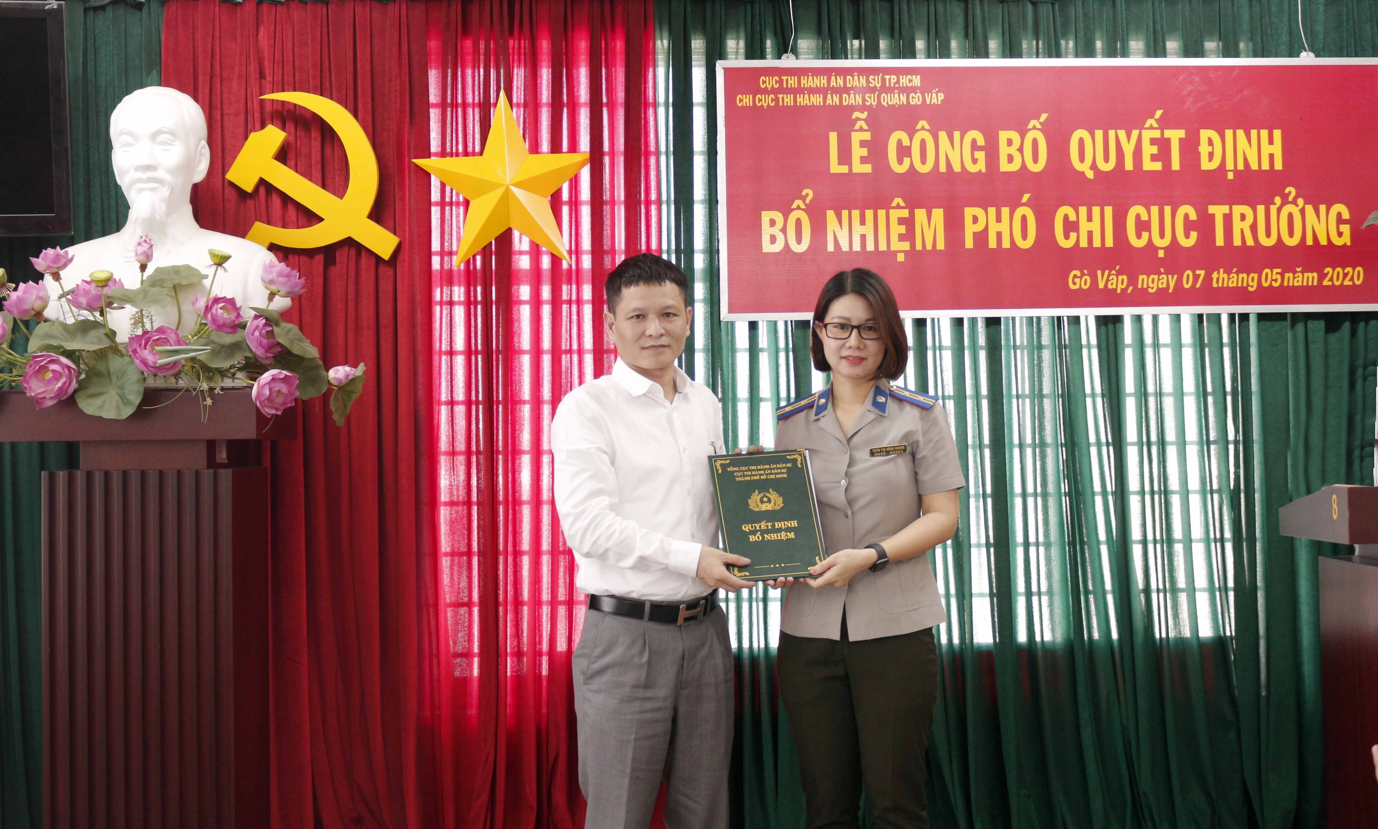 Tp.HCM: Công bố Quyết định bổ nhiệm Phó Chi cục trưởng, Chi cục THADS quận Gò Vấp.