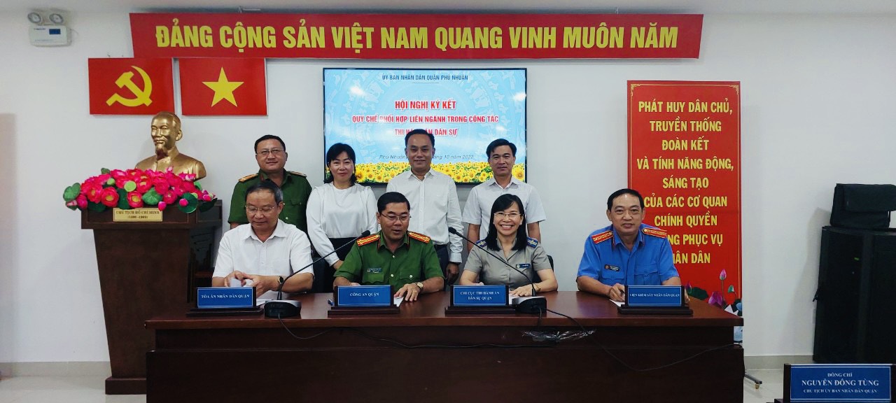 Phú Nhuận: Chi cục THADS ký kết Quy chế phối hợp trong công tác thi hành án dân sự