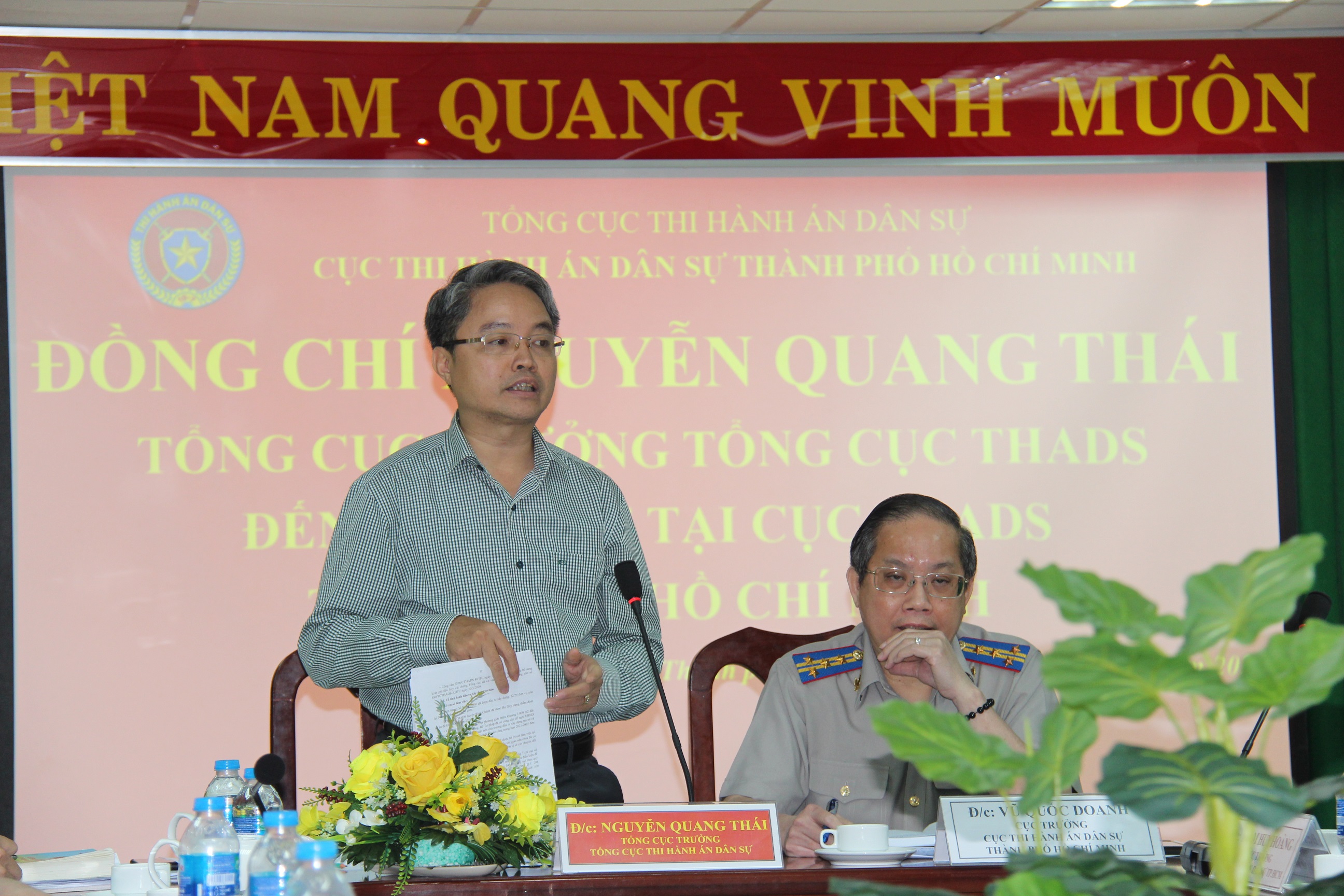 Tổng Cục trưởng Nguyễn Quang Thái làm việc  với Cục Thi hành án dân sự Thành phố Hồ Chí Minh