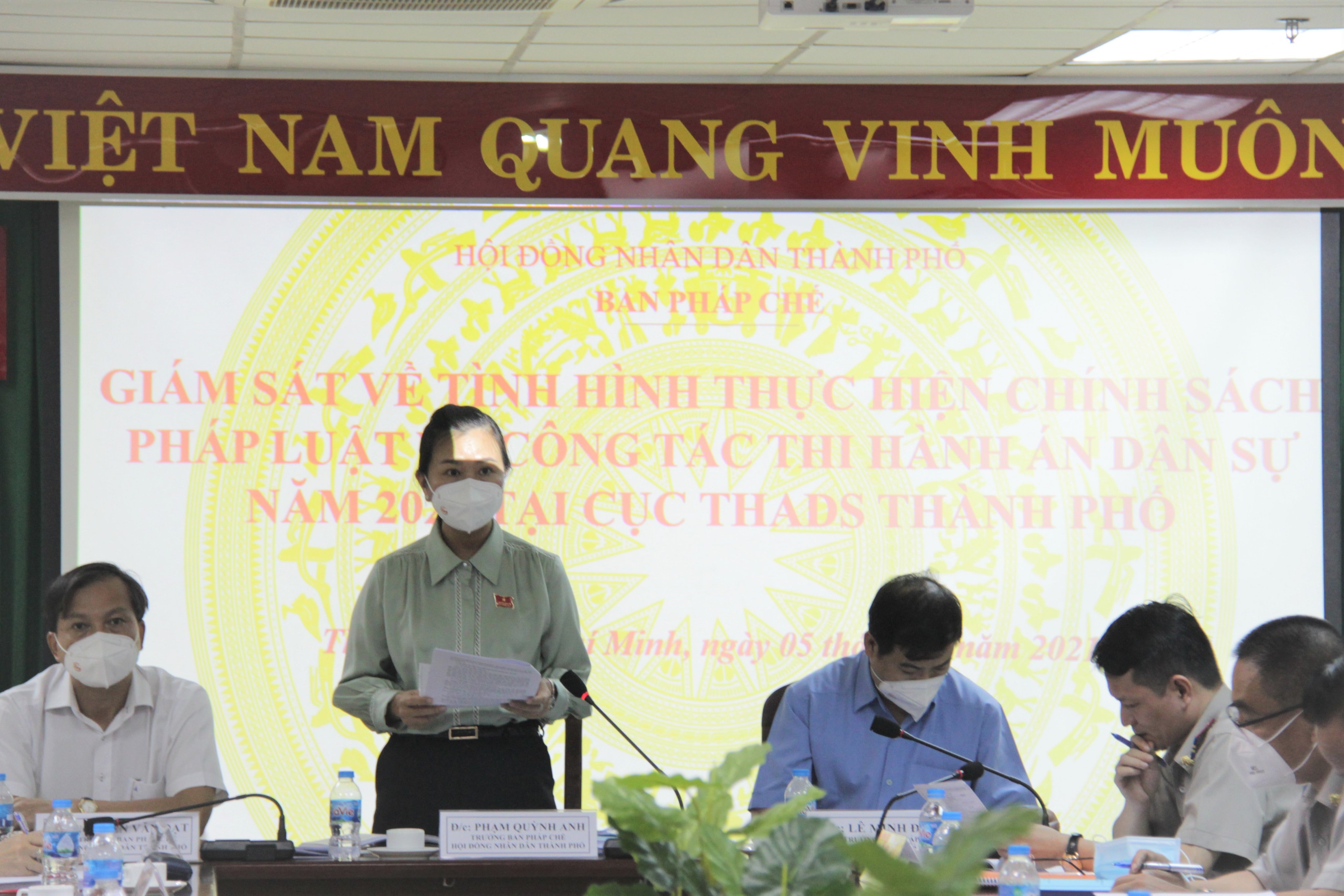 Ban pháp chế HĐND Thành phố giám sát về công tác Thi hành án dân sự năm 2021 tại Cục THADS Thành phố Hồ Chí Minh.