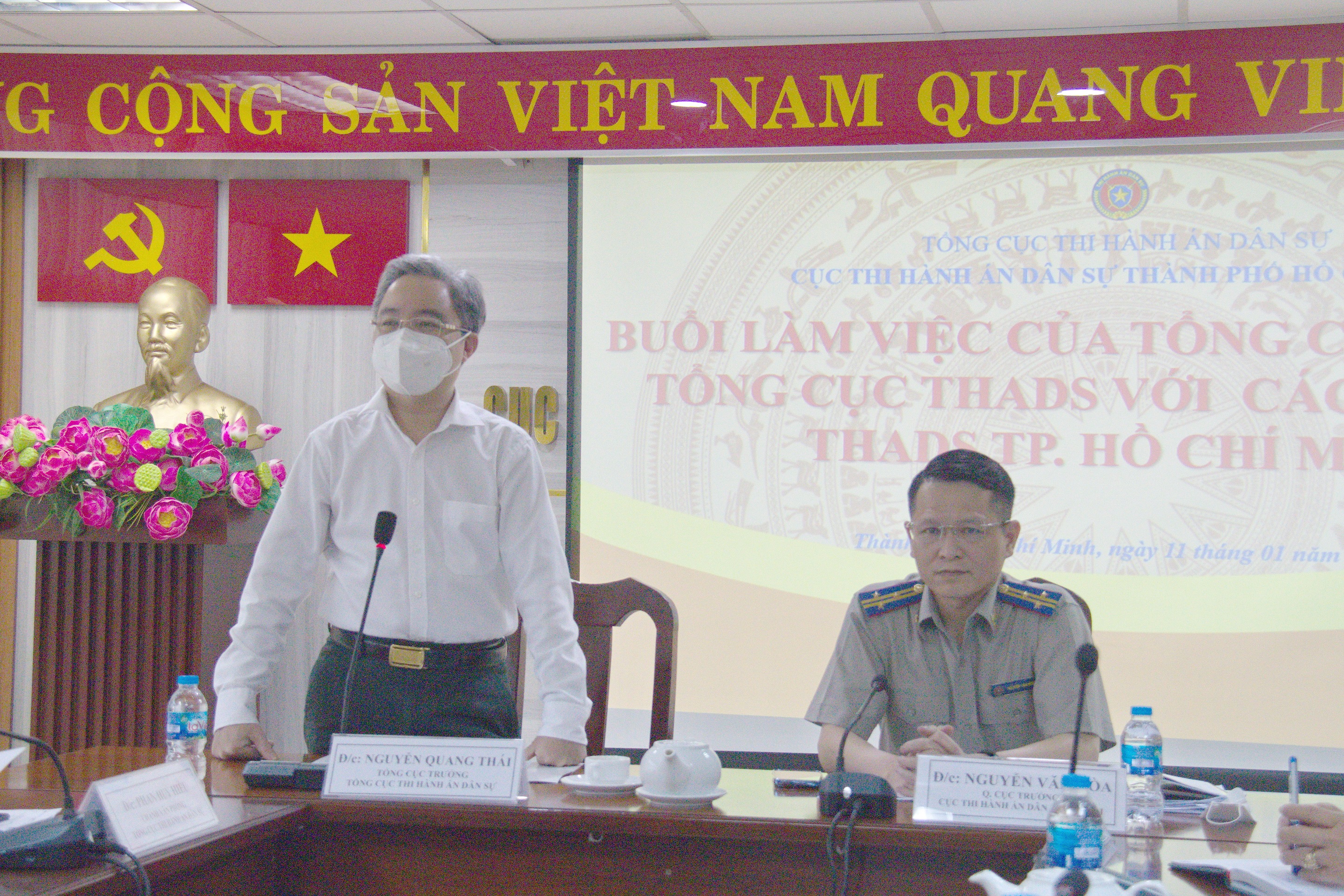 Tổng cục trưởng Nguyễn Quang Thái làm việc với các cơ quan  THADS thành phố Hồ Chí Minh