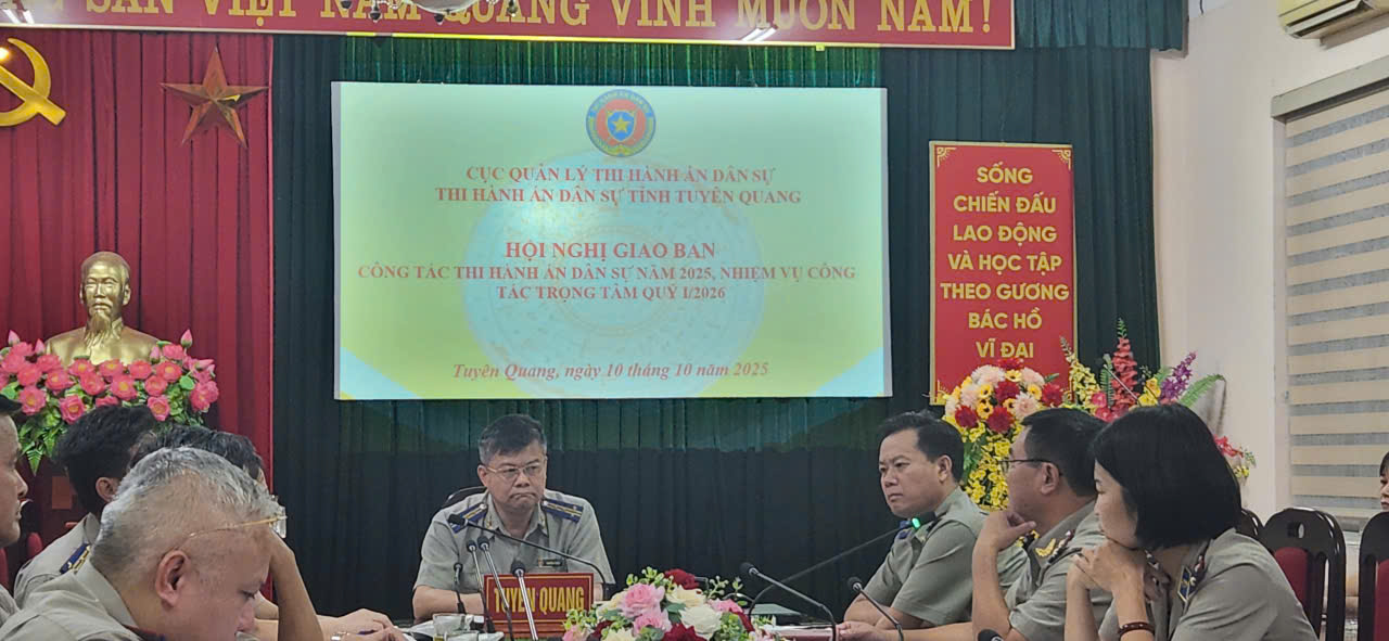 Thi hành án dân sự tỉnh Tuyên Quang tổ chức Hội nghị đánh giá kết quả công tác THADS, theo dõi THAHC năm 2025 và triển khai một số nhiệm vụ trọng tâm quý I năm 2026.