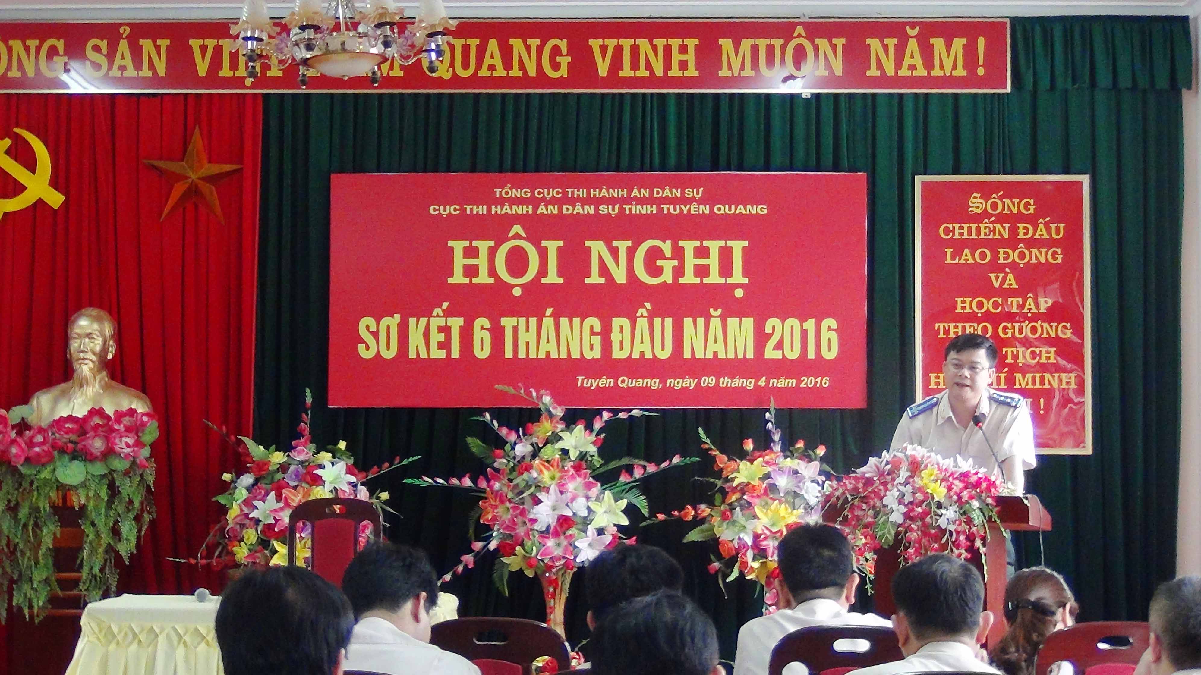Cục Thi hành án dân sự tỉnh Tuyên Quang  tổ chức sơ kết công tác THADS 6 tháng đầu năm, triển khai nhiệm vụ 6 tháng cuối năm 2016.