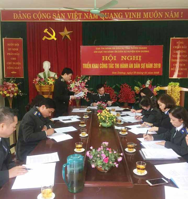Chi cục Thi hành án dân sự huyện Sơn Dương tổ chức Hội nghị cán bộ, công chức năm 2018