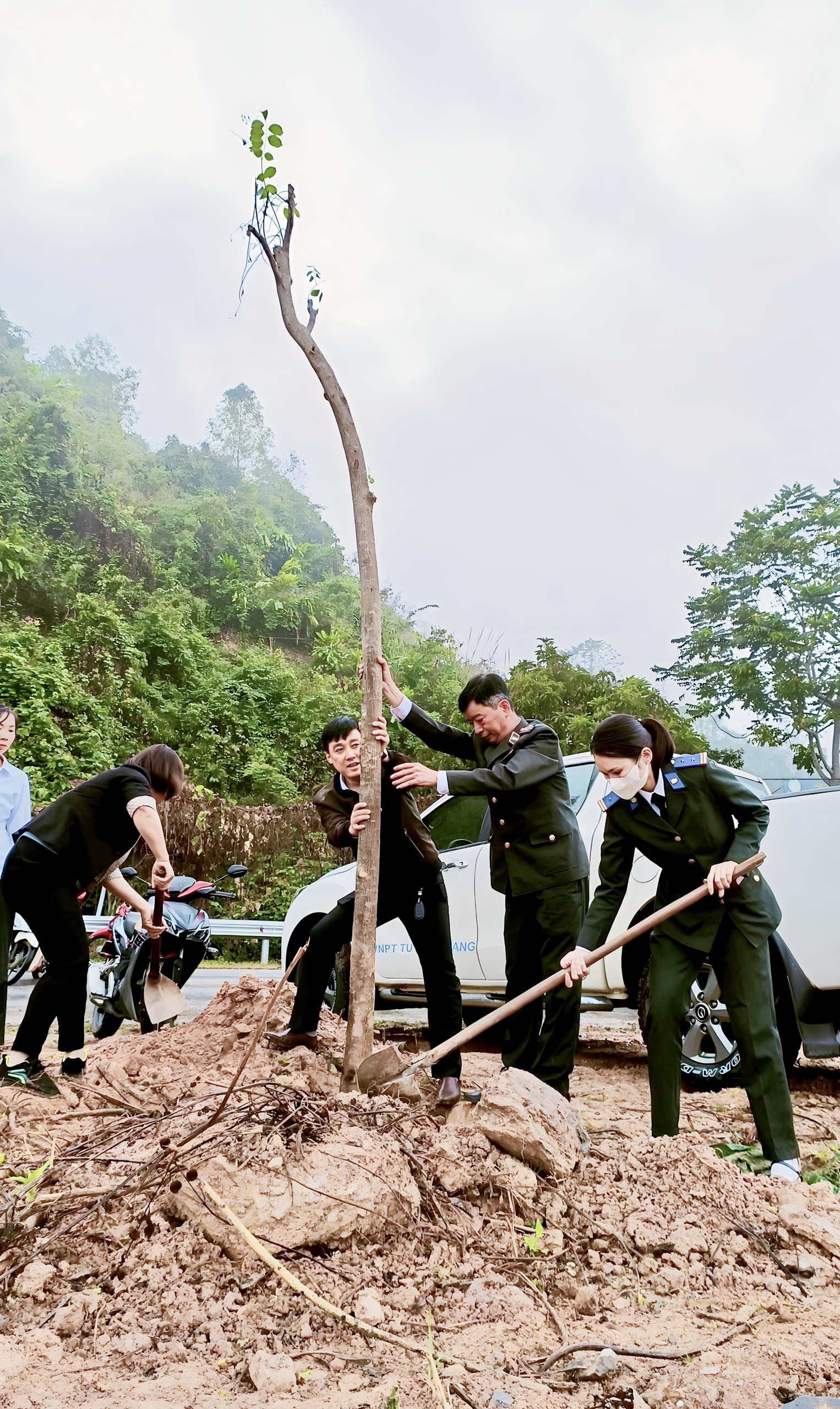 Chi cục Thi hành án dân sự huyện Na Hang tham gia Tết trồng cây năm 2024