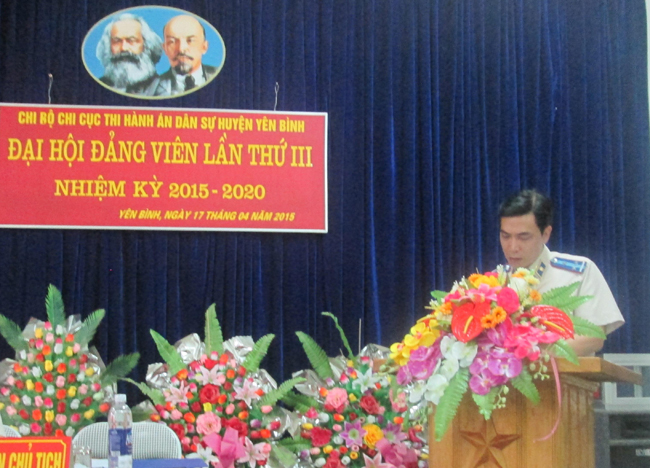 Đại hội Chi bộ Chi cục Thi hành án dân sự huyện Yên Bình tỉnh Yên Bái lần thứ III nhiệm kỳ 2015-2020