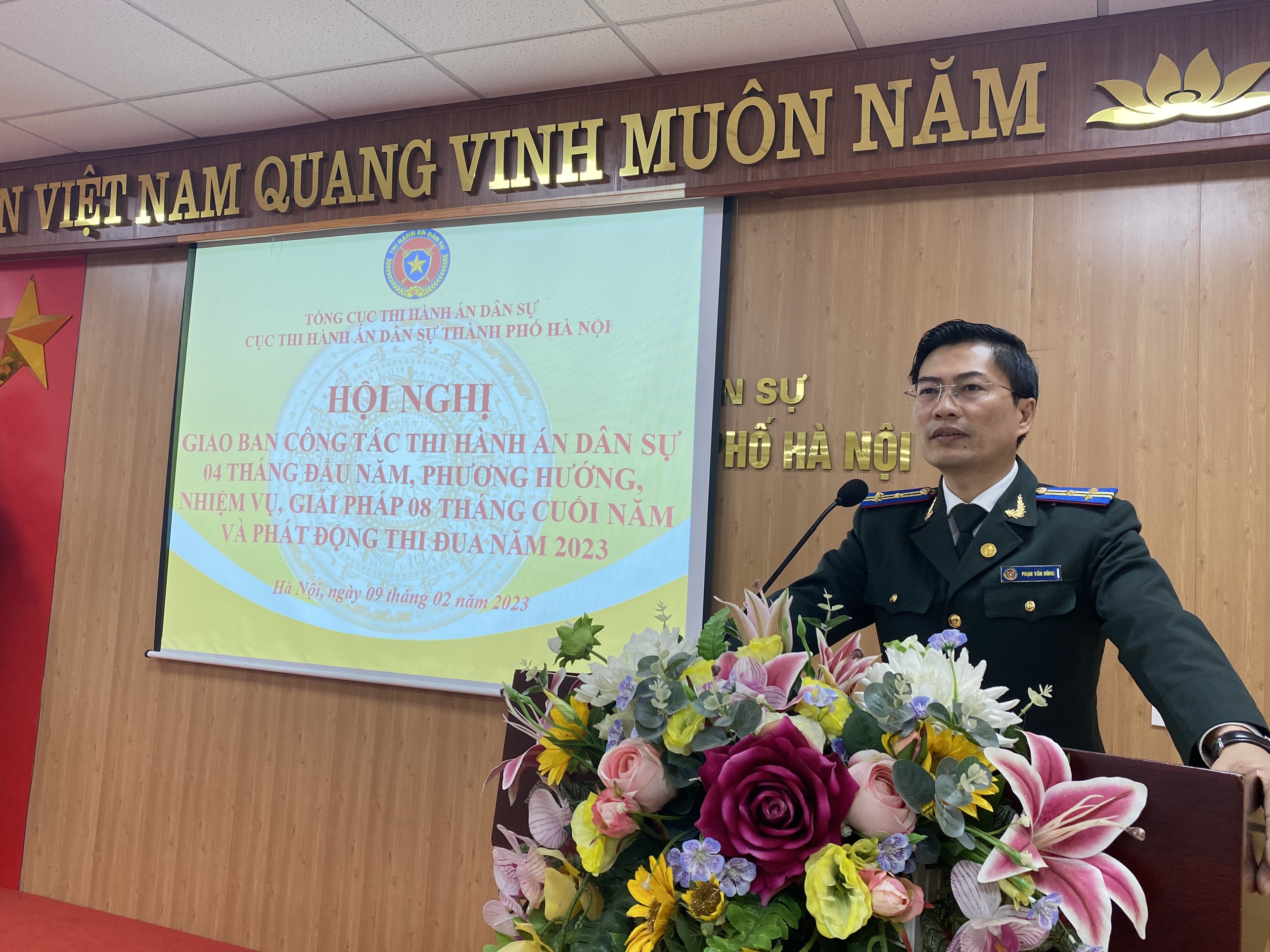 Cục Thi hành án dân sự thành phố Hà Nội tổ chức Hội nghị  giao ban công tác THADS 04 tháng đầu năm và phương hướng, nhiệm vụ,  giải pháp công tác 08 tháng cuối năm 2023