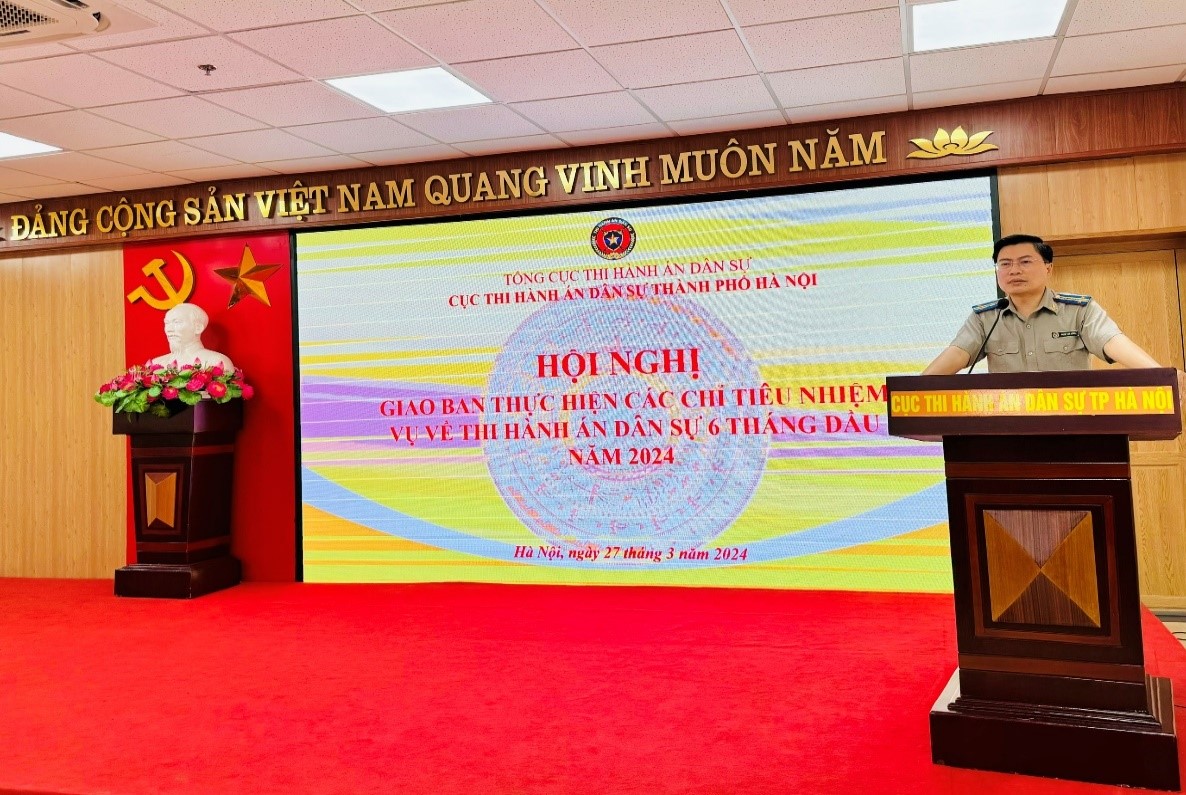 Cục Thi hành án dân sự thành phố Hà Nội tổ chức quán triệt, rút kinh nghiệm trong công tác quản lý, chỉ đạo, điều hành