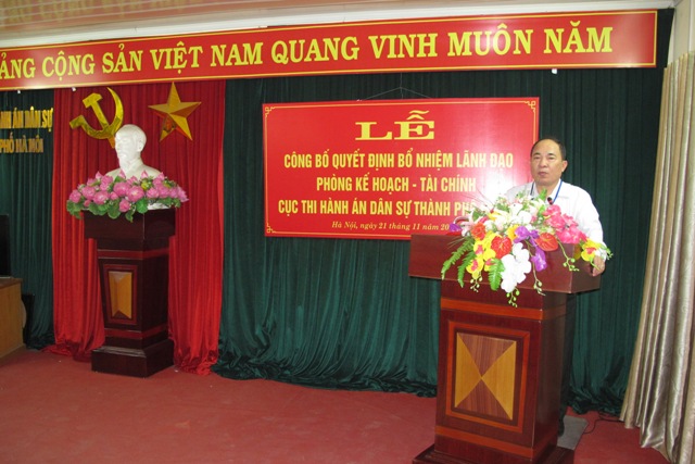 Lễ trao quyết định bổ nhiệm Lãnh đạo Phòng Kế hoạch tài chính  Cục Thi hành án dân sự thành phố Hà Nội