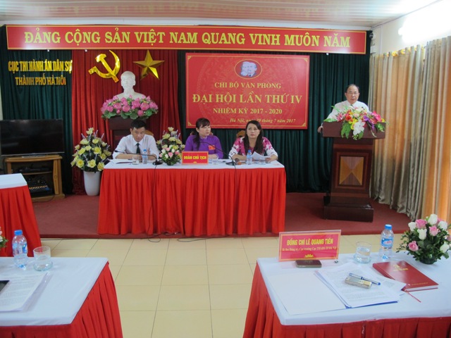 Chi bộ Văn phòng Cục Thi hành án dân sự thành phố Hà Nội tổ chức Đại hội Chi bộ lần thứ IV, nhiệm kỳ 2017-2020