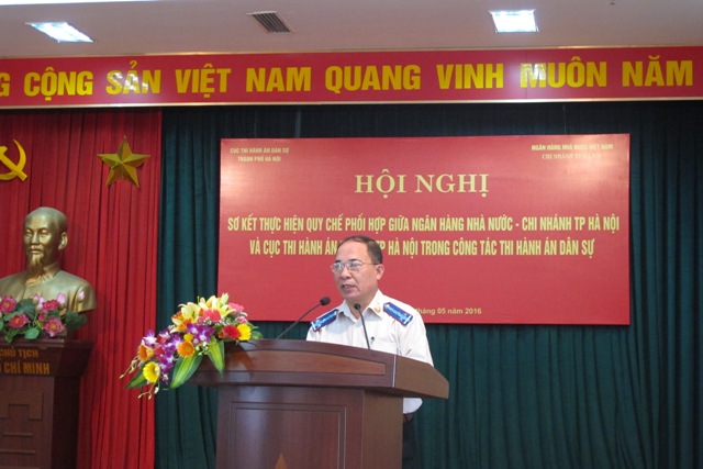 Hội nghị Sơ kết Quy chế phối hợp liên ngành giữa Cục Thi hành án dân sự thành phố Hà Nội và Ngân hàng Nhà nước Việt Nam Chi nhánh thành phố Hà Nội trong công tác thi hành án dân sự
