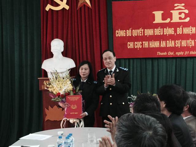 Lễ trao quyết định bổ nhiệm Chi cục trưởng Chi cục Thi hành án dân sự huyện  Thanh Oai, thành phố Hà Nội