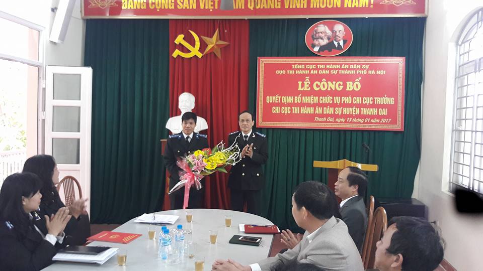 Lễ công bố quyết định bổ nhiệm Lãnh đạo Chi cục Thi hành án dân sự huyện Thanh Oai, thành phố Hà Nội